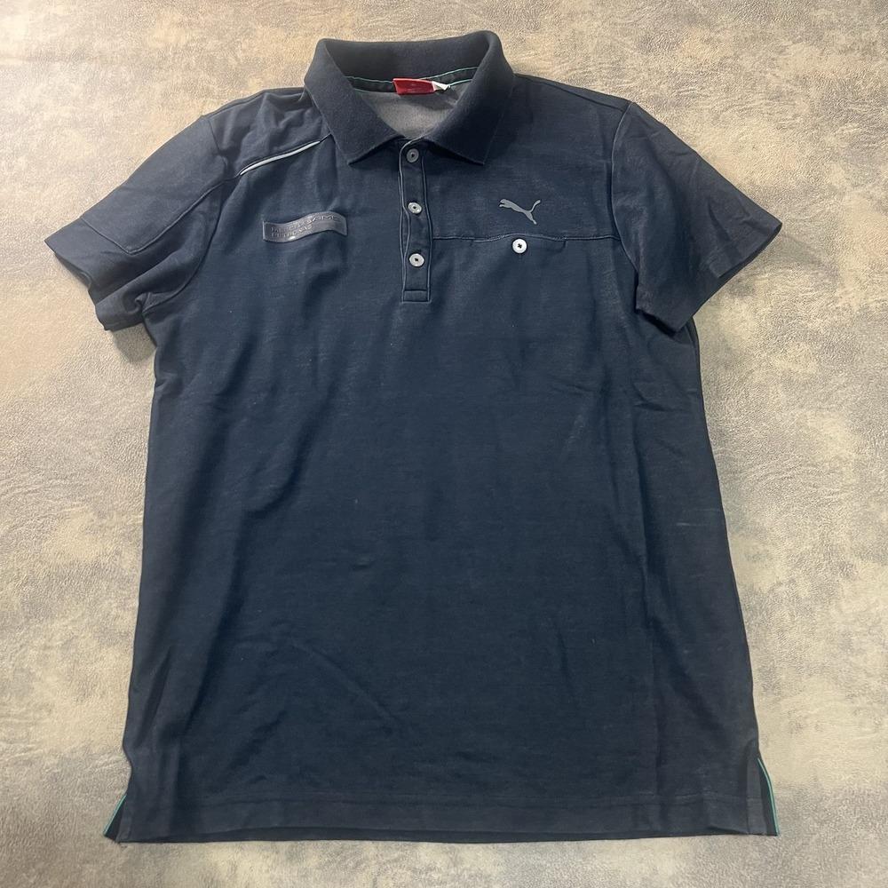 Puma x Mercedes Benz Polo Shirt Men's Size M Gray AMG Petronas Racing